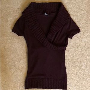 BCBG Collared Deep V-neck sweater